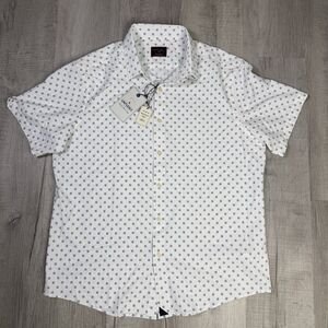 UnTuckIt Mullins Men's Large Geo Button Up Shirt Performance Nylon Stretch J